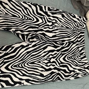 SHEIN Zebra Print Flared Pants